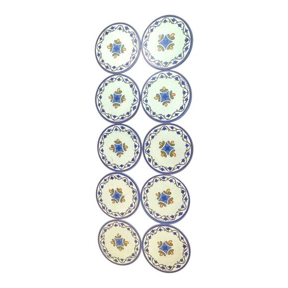 Set Of 10 Isabelle De Borchgrave 4" Decorative Coasters Floral Pattern Spanish - Picture 1 of 5